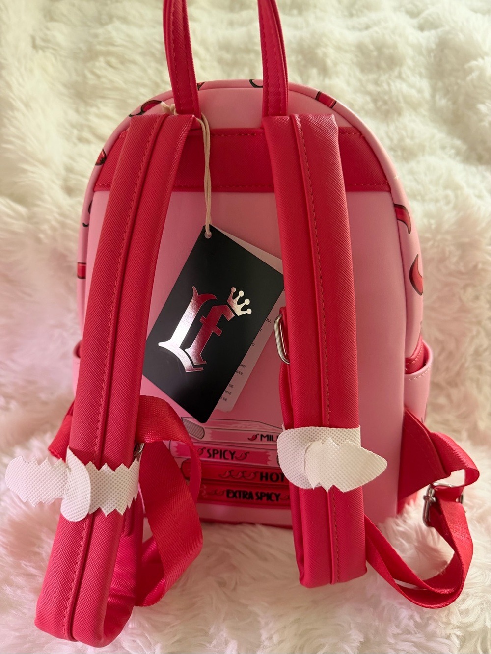 Loungefly Pink Chili Pepper 'Spicy Book Club' Kids Mini Backpack - Picture 3 of 5